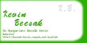 kevin becsak business card